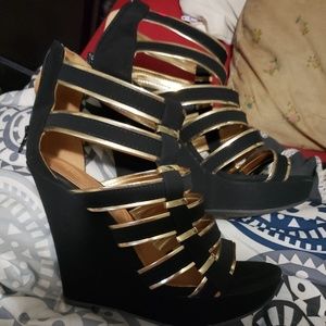 Black and Gold Wedges